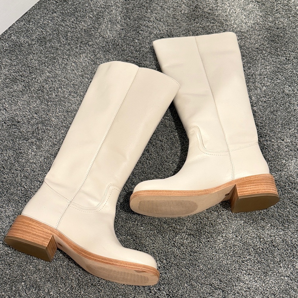 Steve Madden Cream Heeled Boots